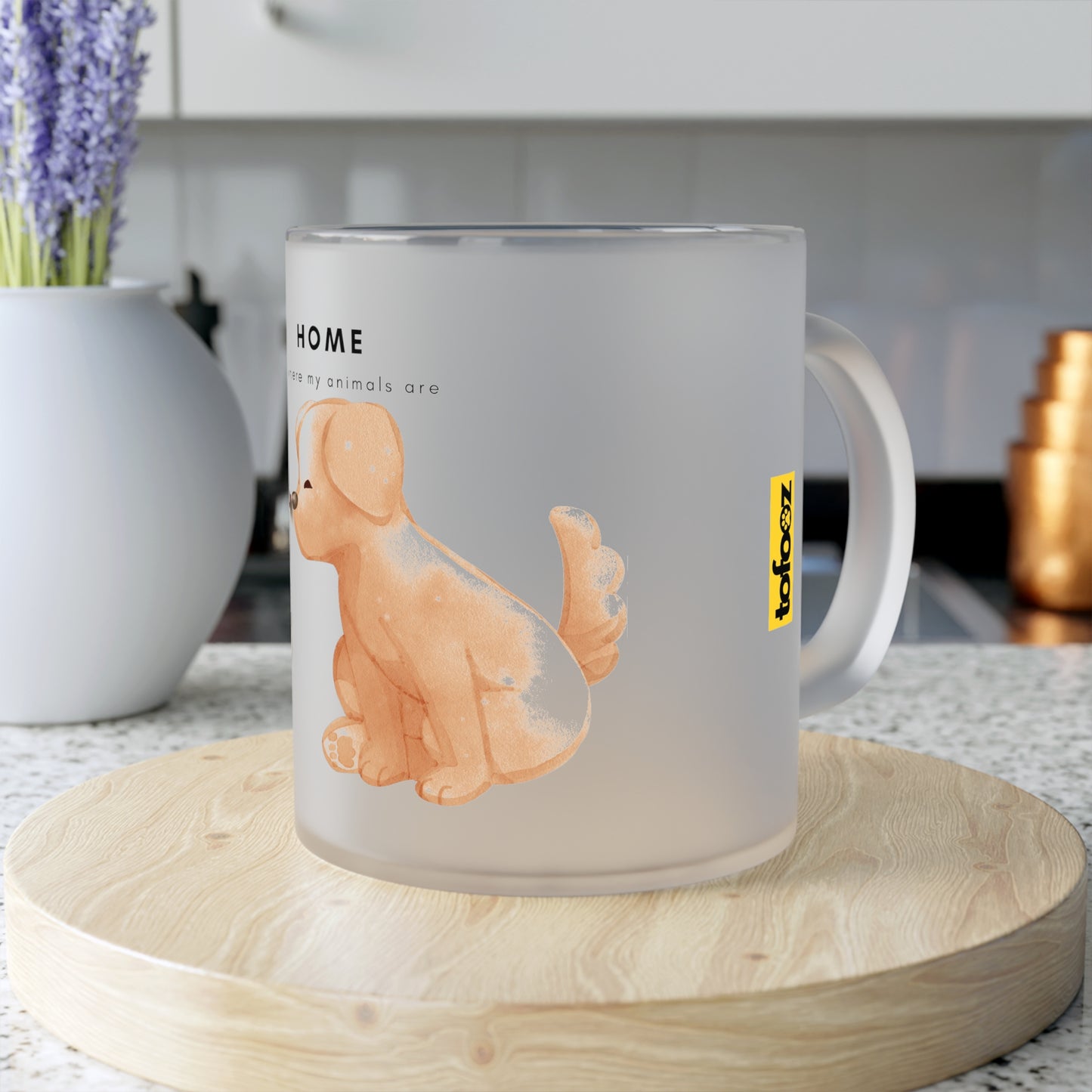 Home Is Where My Animals Are - Frosted Glass Mug, 325ml