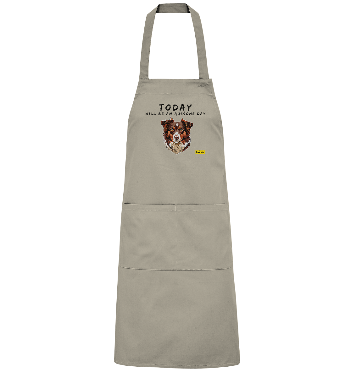 Today Will Be An Aussome Day - Red Tri Australian Shepherd Graphic - BBQ Apron