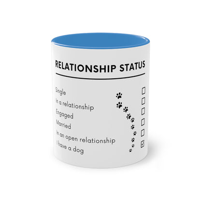 Relationship Status, I Have A Dog Two-Tone Coffee Mug, 325ml - White