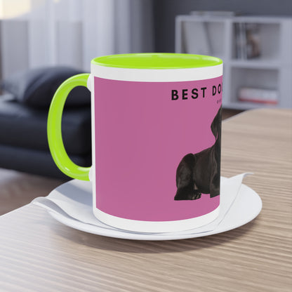 Best Dog Mom Black Lab Two-Tone Coffee Mug, 325ml - Pink