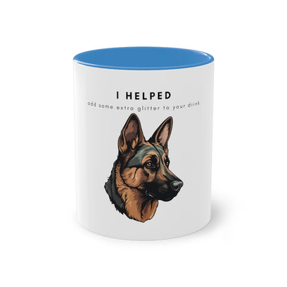 I Helped Add Glitter German Shepherd Two-Tone Coffee Mug, 325ml - White