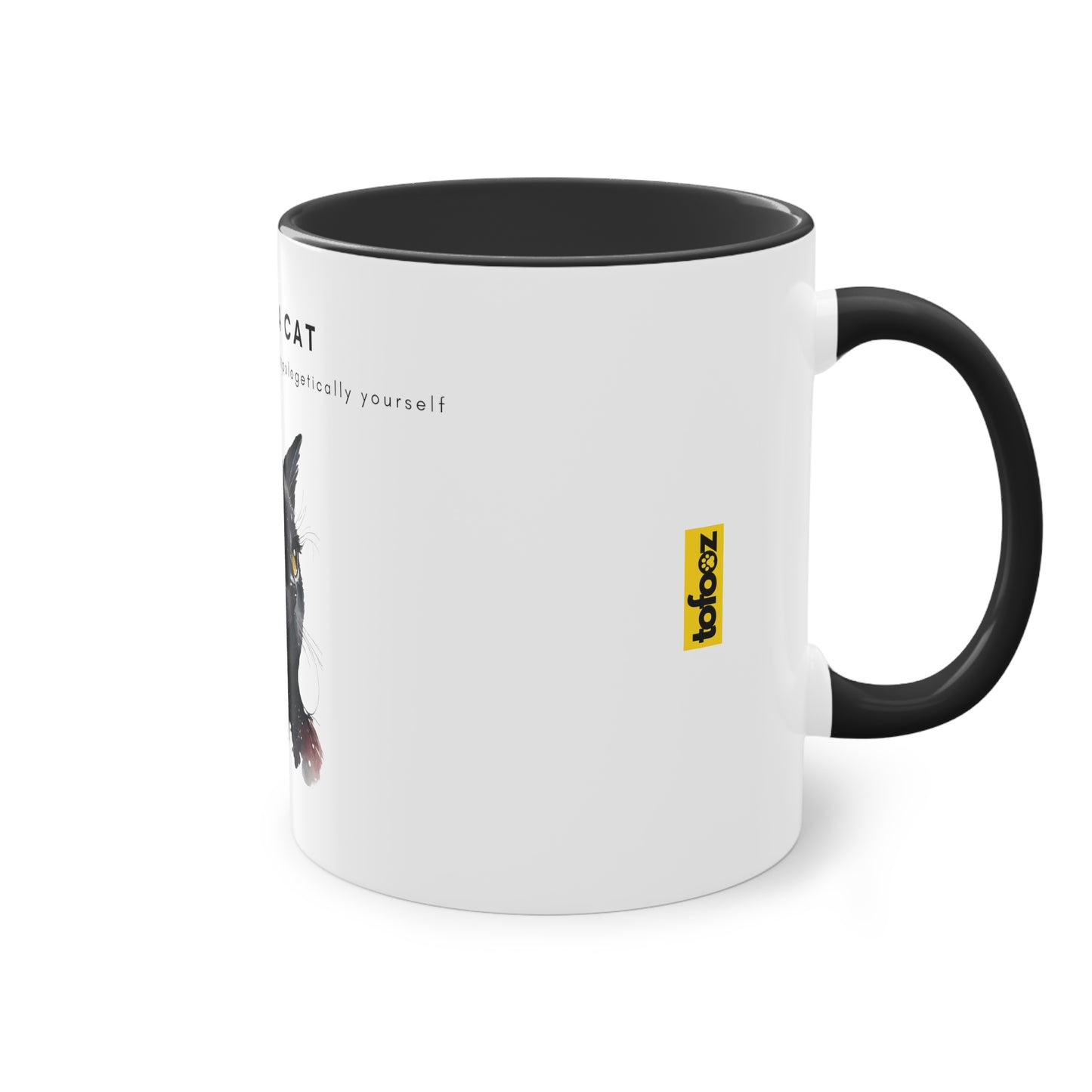 Be Like A Cat Two-Tone Coffee Mug, 325ml - White