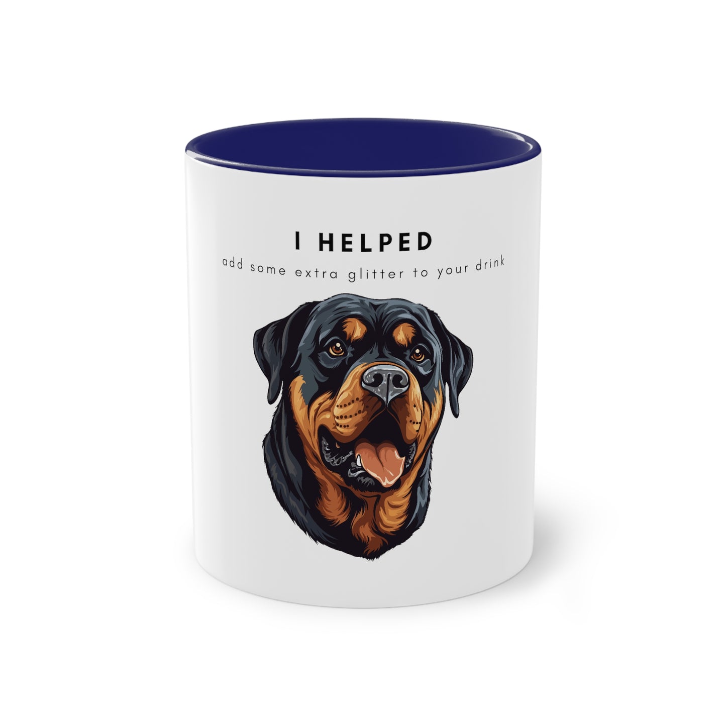 I Helped Add Glitter Rottweiler Two-Tone Coffee Mug, 325ml - White