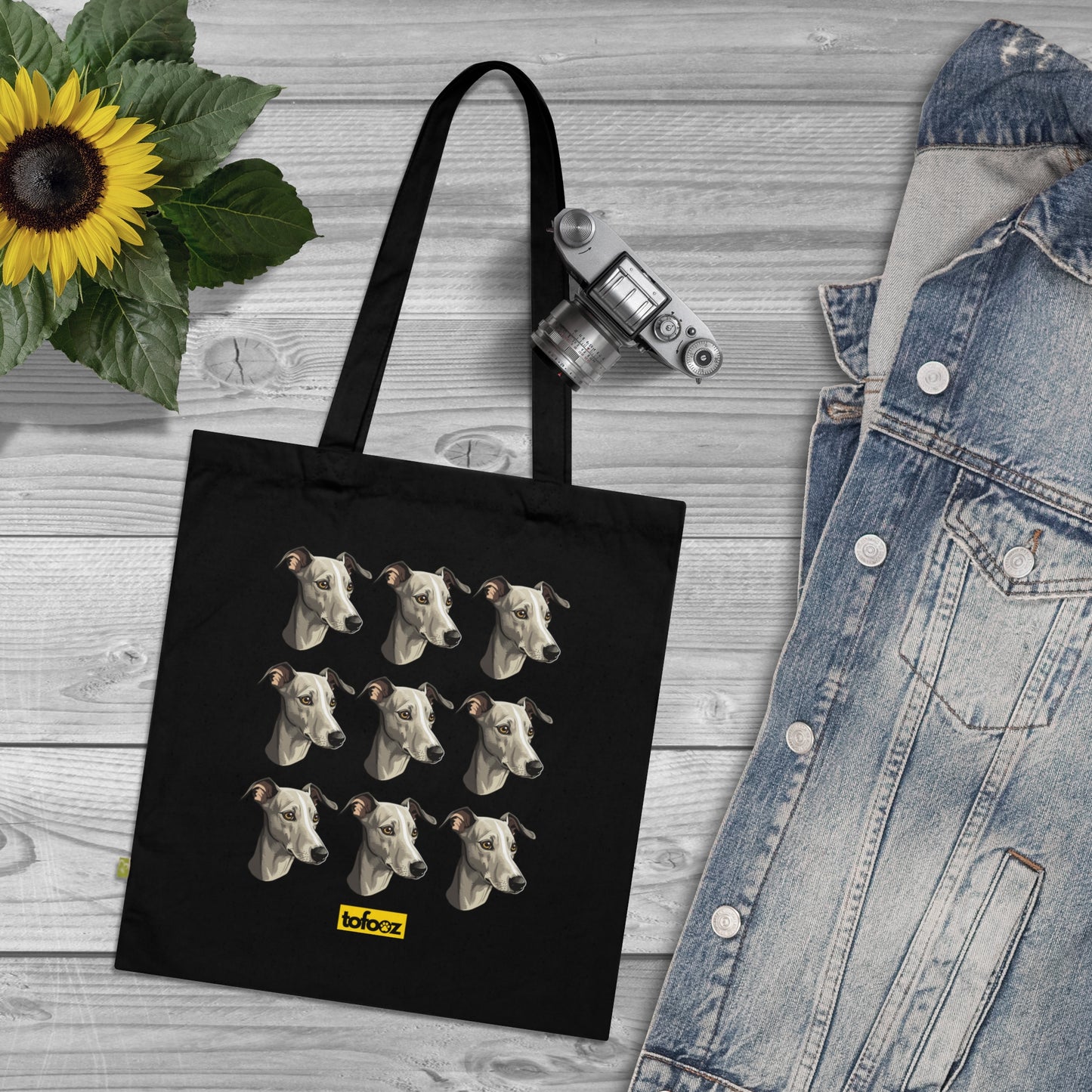 Italian Greyhound Print Organic Cotton Tote Bag