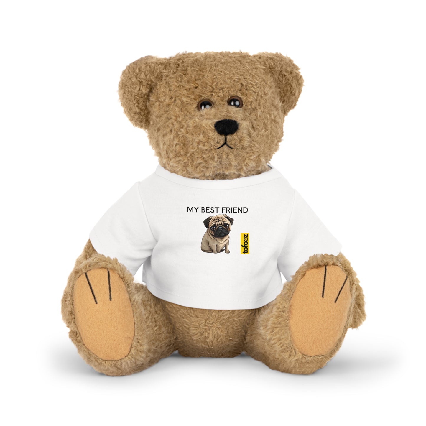 My Best Friend Pug Graphic - Plush Toy with T-Shirt