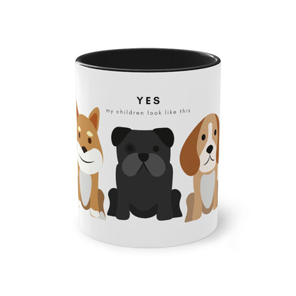 Yes My Children Look Like This Dogs Two-Tone Coffee Mug, 325ml - White