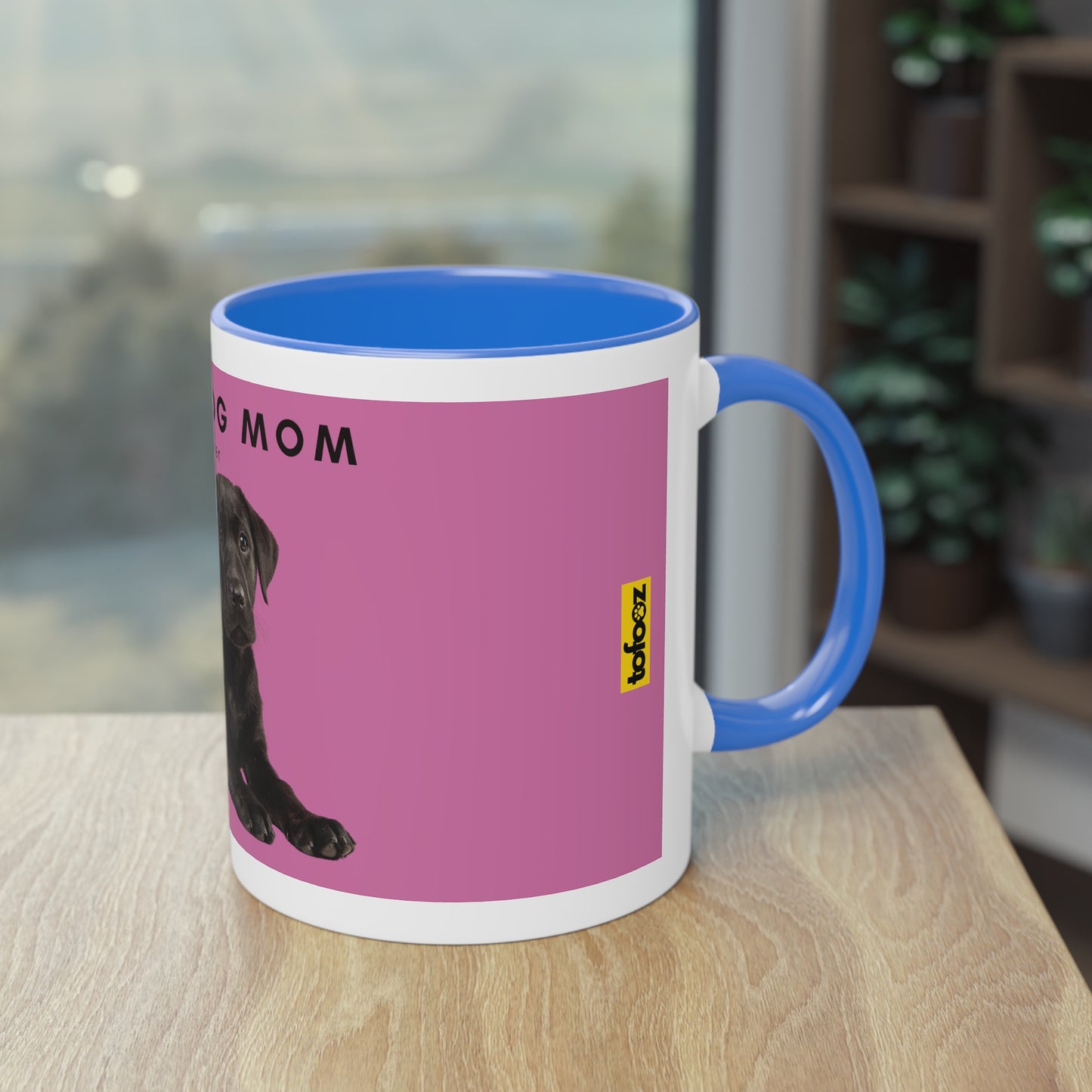 Best Dog Mom Black Lab Two-Tone Coffee Mug, 325ml - Pink