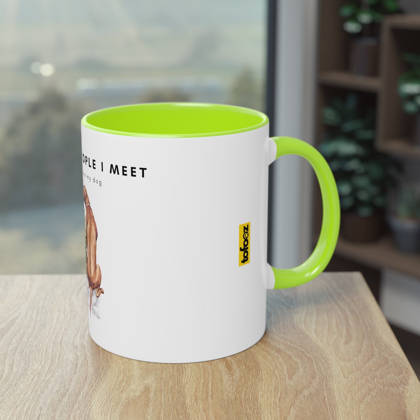 More People I Meet More I Love My Dog Two-Tone Coffee Mug, 325ml - White