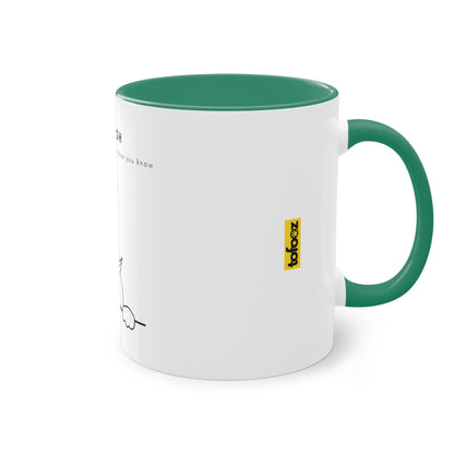 Aim High Cat Two-Tone Coffee Mug, 325ml - White