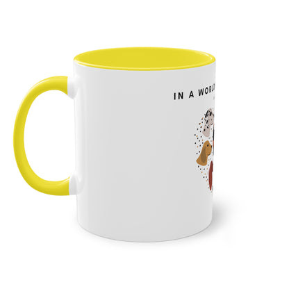 In A World Full Of People Dog Two-Tone Coffee Mug, 325ml - White