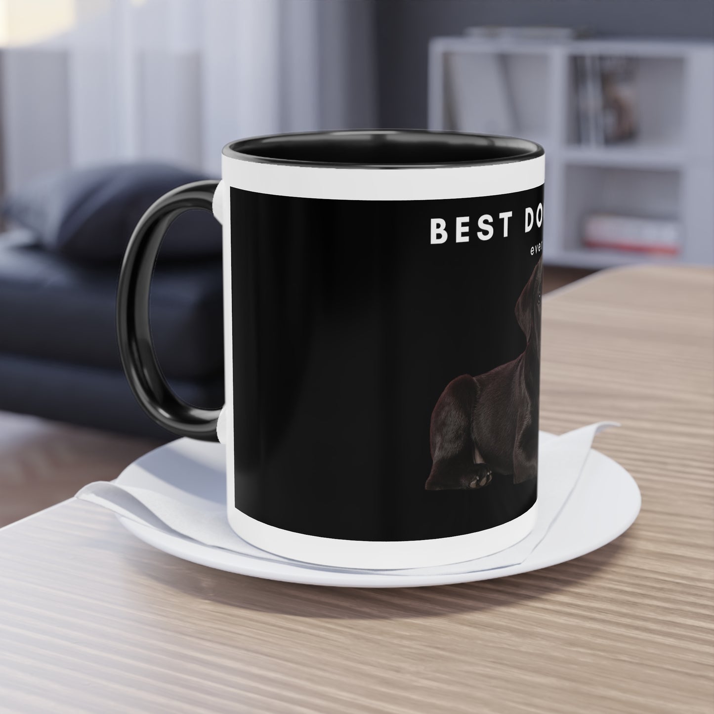 Best Dog Dad Black Lab Two-Tone Coffee Mug, 325ml - Black