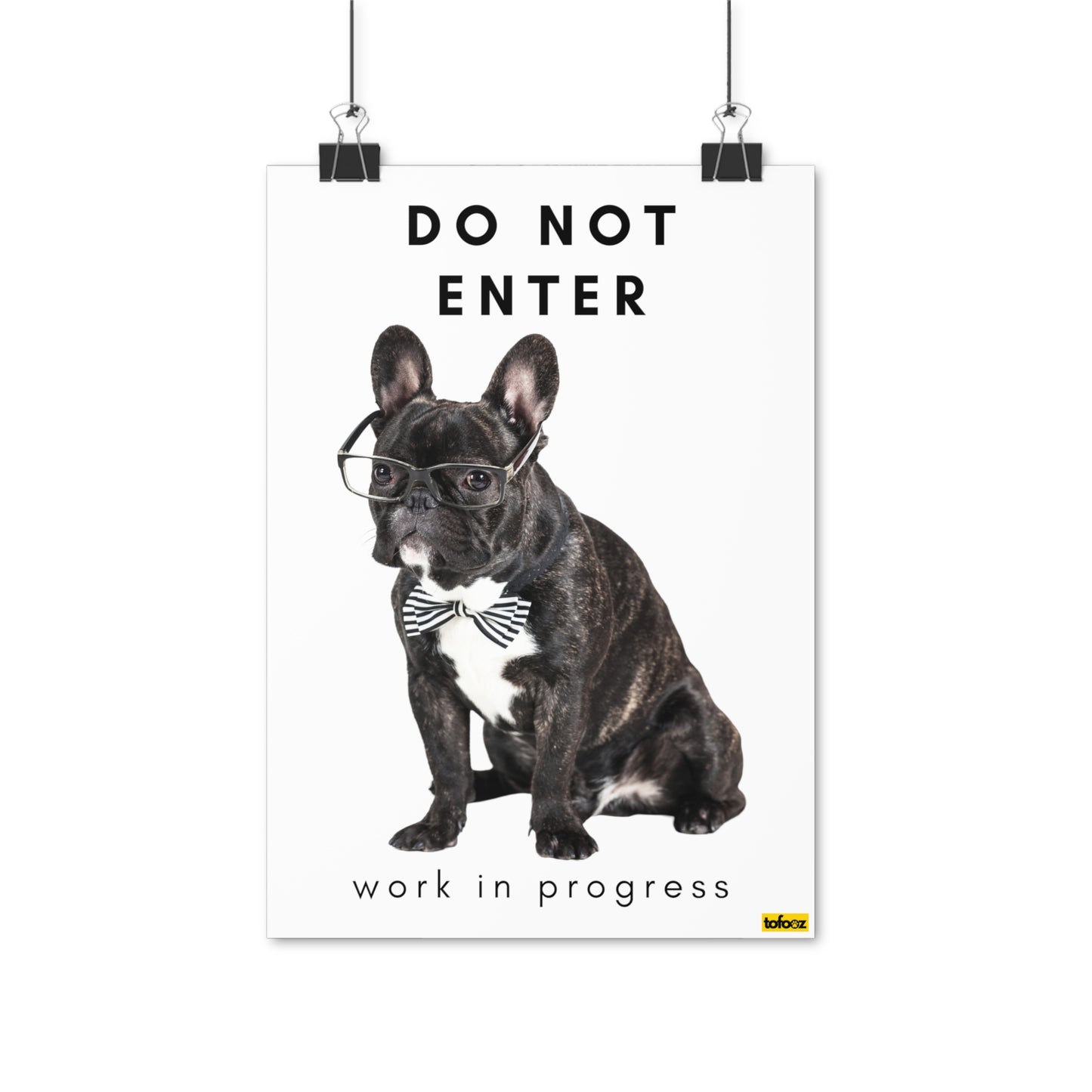 Do Not Enter Black French Bulldog Poster - Various Sizes