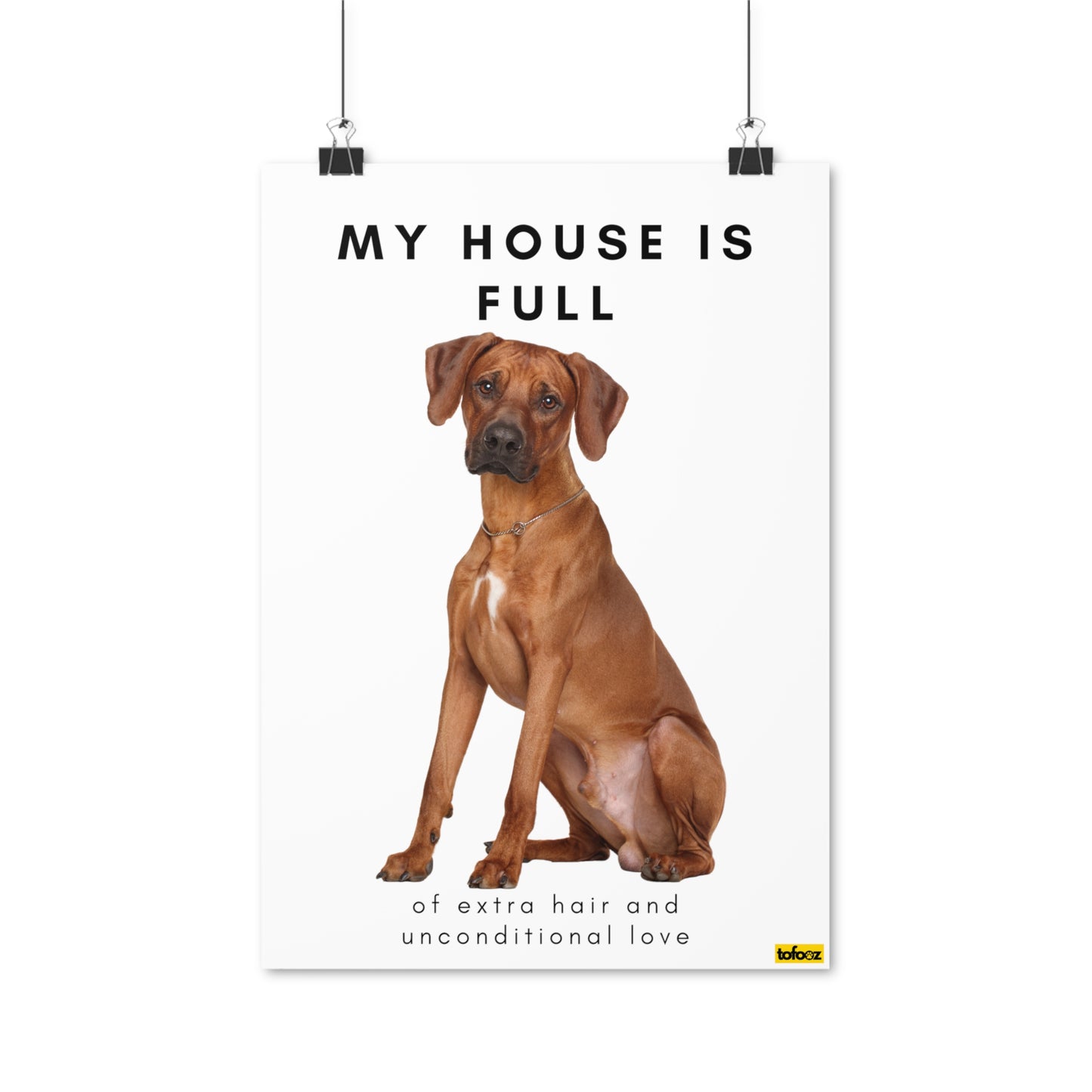 My House Is Full Ridgeback Poster - Various Sizes