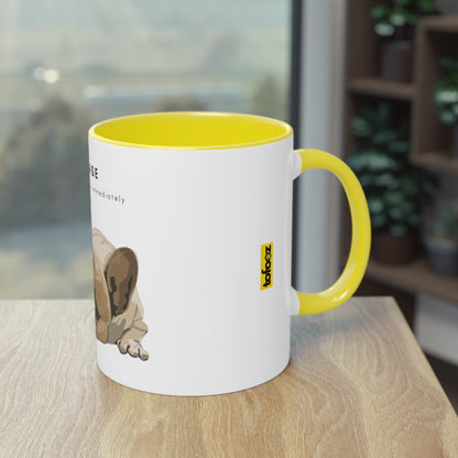 Please Provide Caffeine Immediately French Bulldog Two-Tone Coffee Mug, 325ml - White