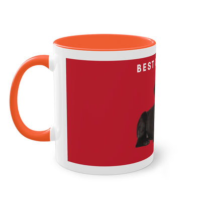 Best Dog Dad Black Lab Two-Tone Coffee Mug, 325ml - Red