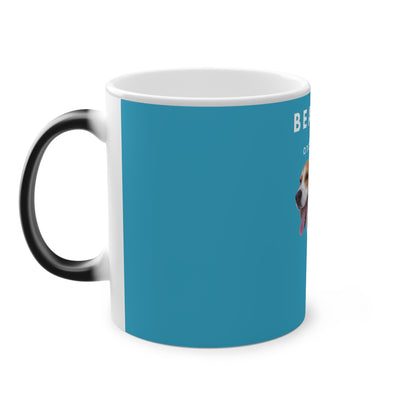 Beagle And Coffee Magic Mug, 325ml - Turquoise