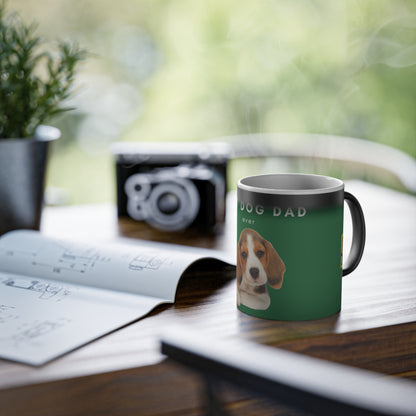 Best Dog Dad Beagle Magic Mug, 325ml - Green