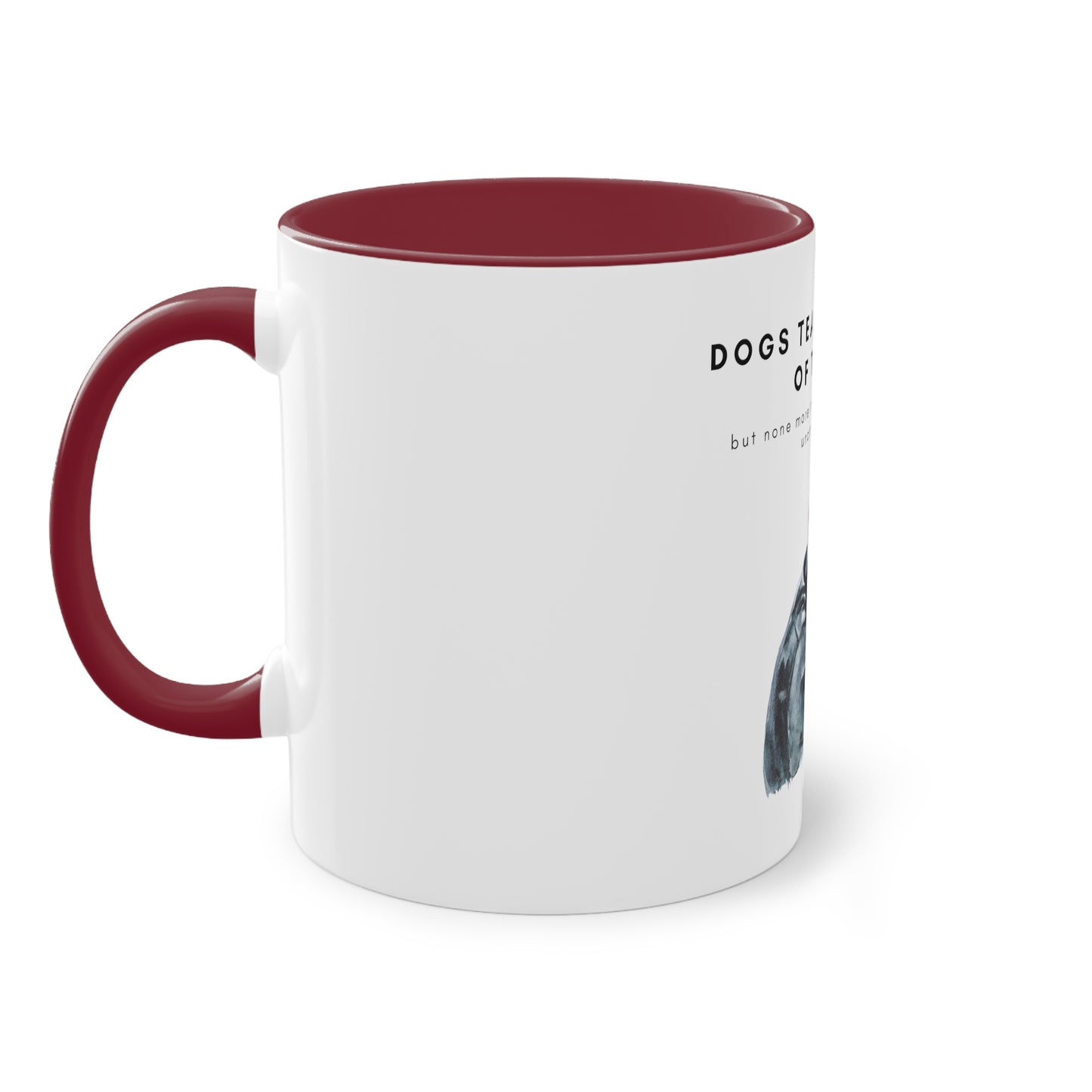 Dogs Teach Us Two-Tone Coffee Mug, 325ml - White