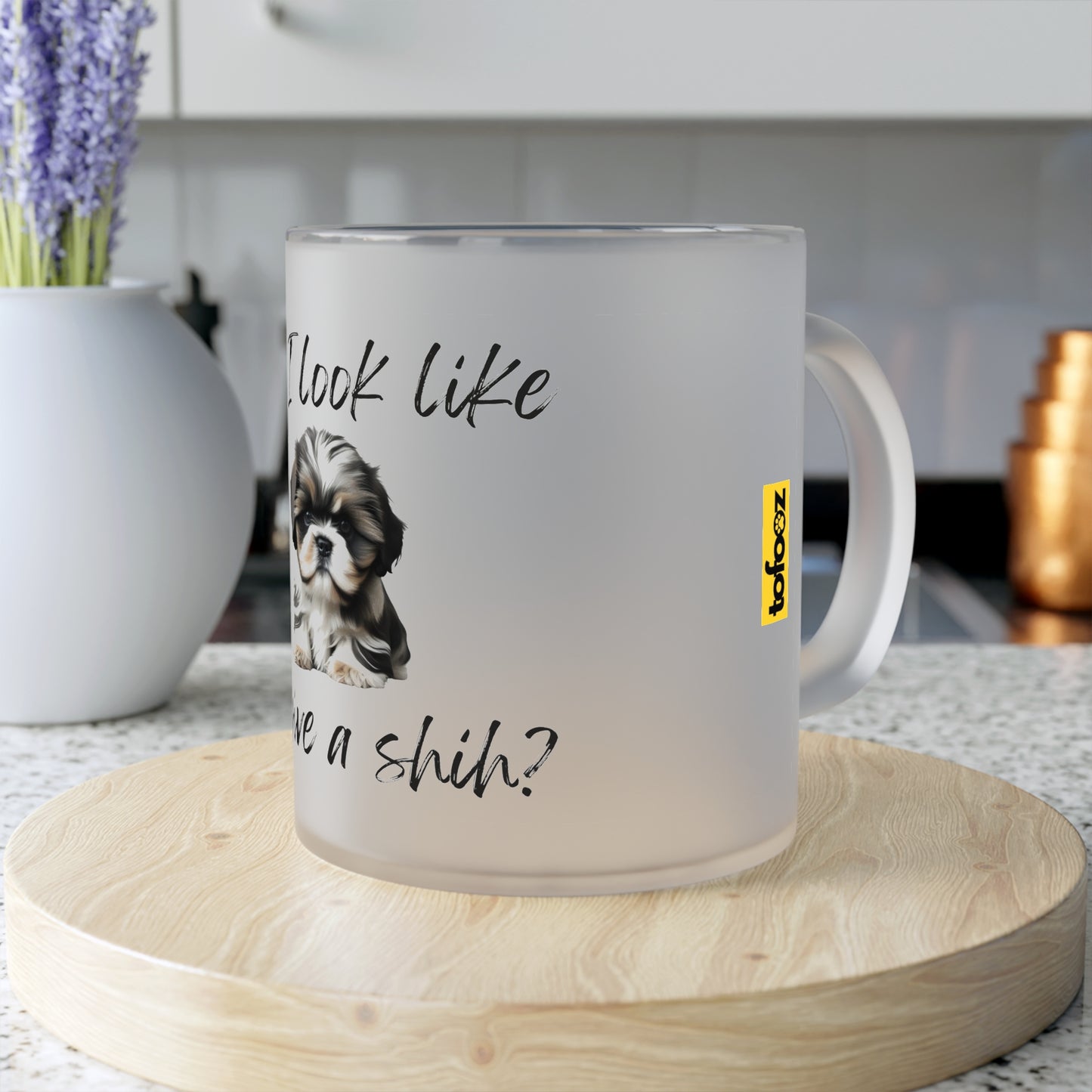 Do I Look Like I Give A Shih - Frosted Glass Mug, 325ml