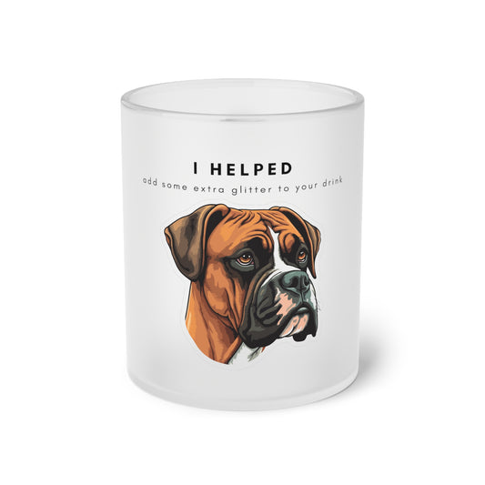 I Helped Add Glitter Boxer - Frosted Glass Mug, 325ml