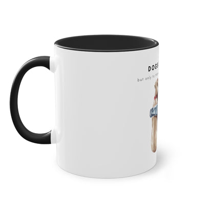 Dogs Do Speak Two-Tone Coffee Mug, 325ml - White