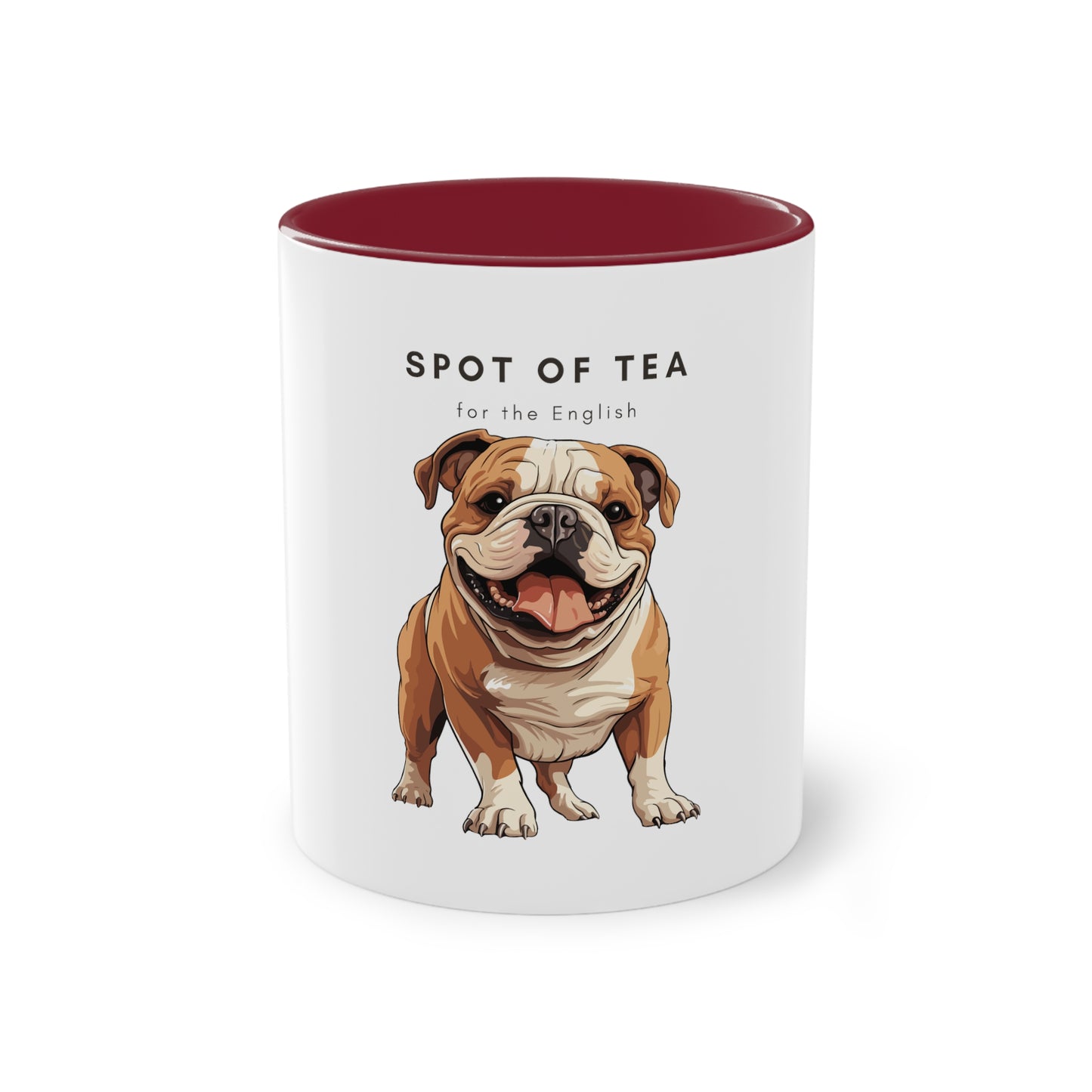 Spot Of Tea For The English Bulldog Two-Tone Coffee Mug, 325ml - White