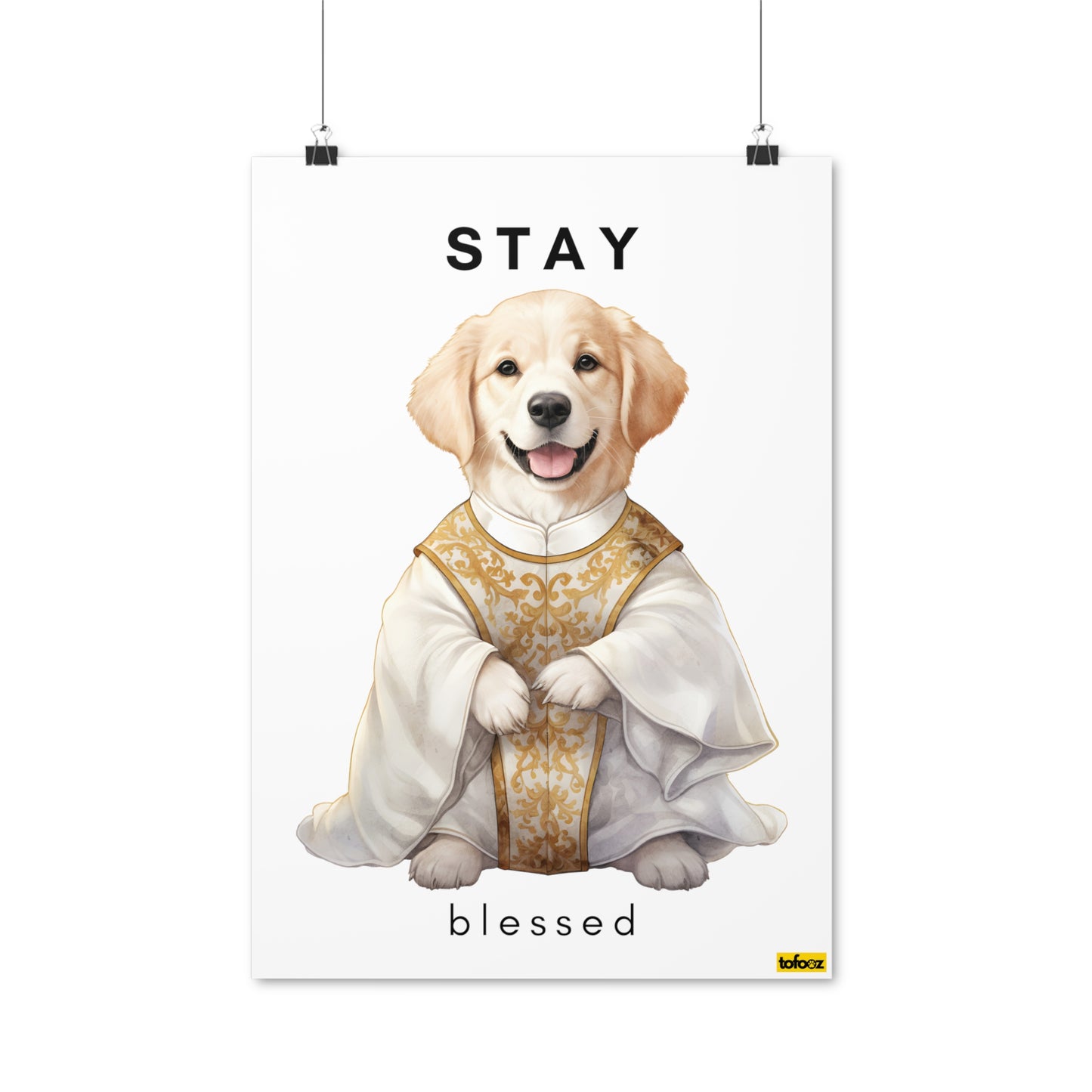 Stay Blessed Golden Labrador Poster - Various Sizes