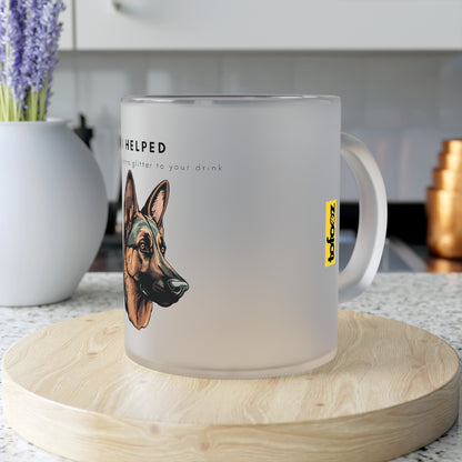 I Helped Add Glitter German Shepherd - Frosted Glass Mug, 325ml