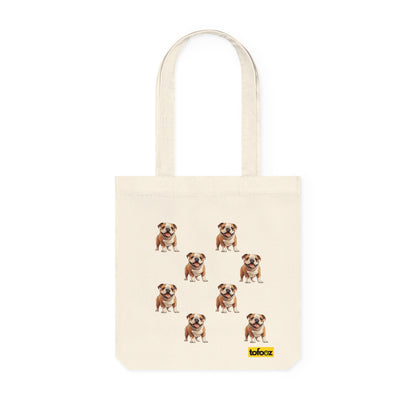 English Bulldog Print Woven Tote Bag