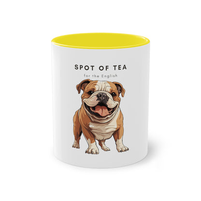 Spot Of Tea For The English Bulldog Two-Tone Coffee Mug, 325ml - White