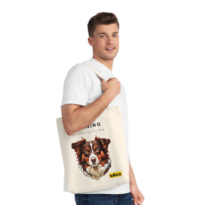 Running Errands For My Dog Red Tri Aussie Woven Tote Bag