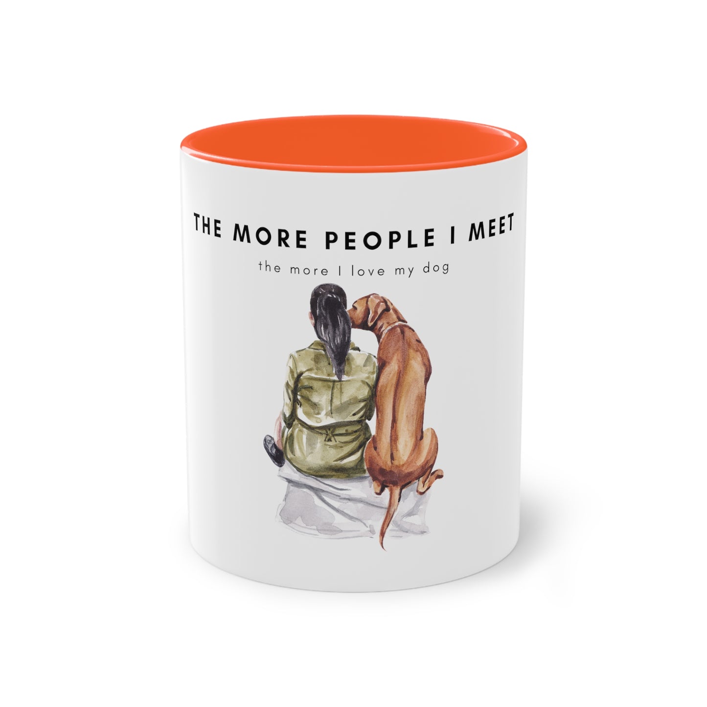 More People I Meet More I Love My Dog Two-Tone Coffee Mug, 325ml - White