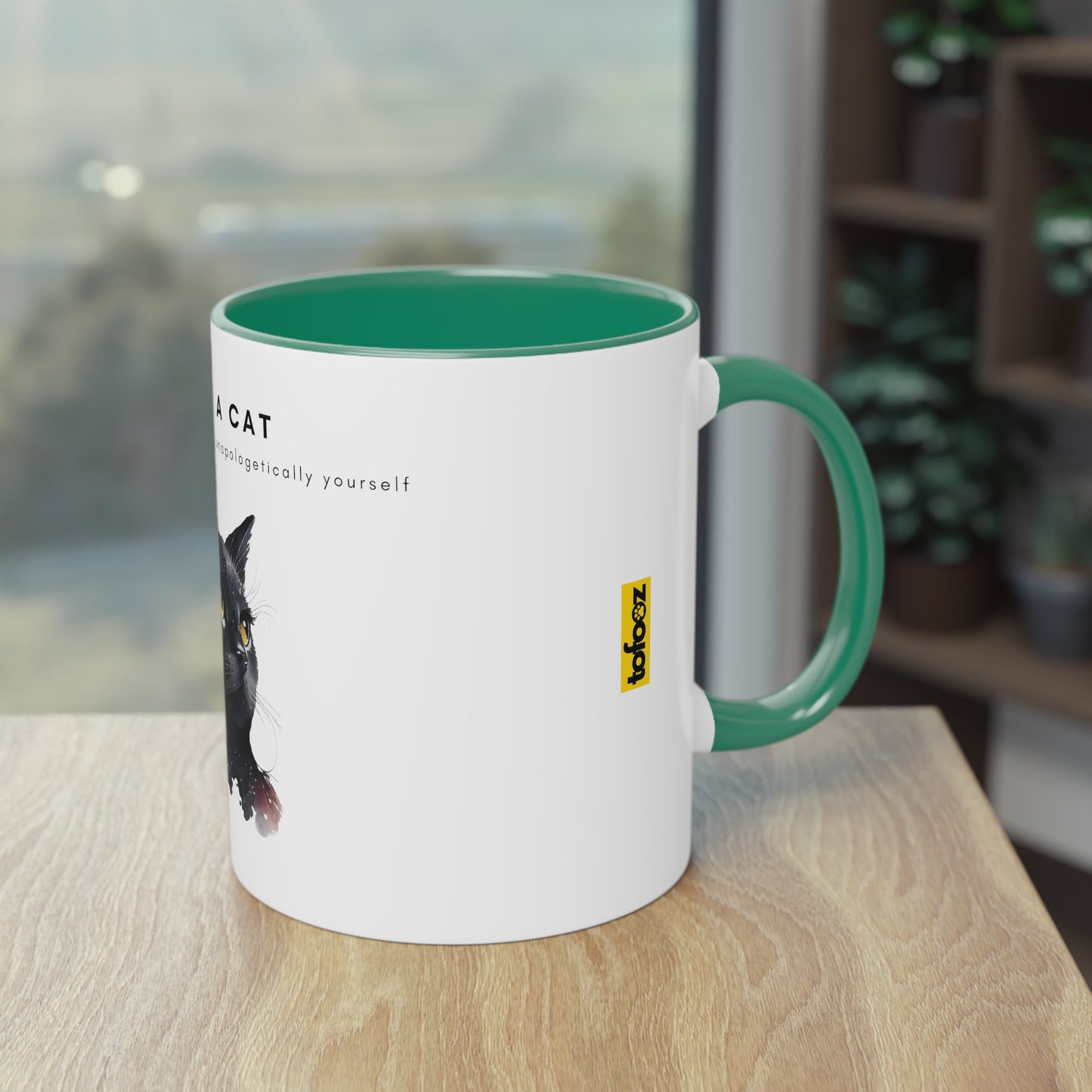 Be Like A Cat Two-Tone Coffee Mug, 325ml - White