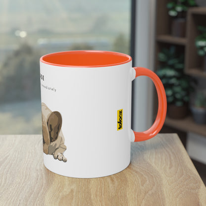 Please Provide Caffeine Immediately French Bulldog Two-Tone Coffee Mug, 325ml - White