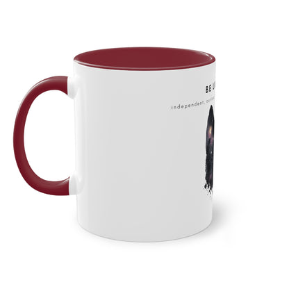 Be Like A Cat Two-Tone Coffee Mug, 325ml - White