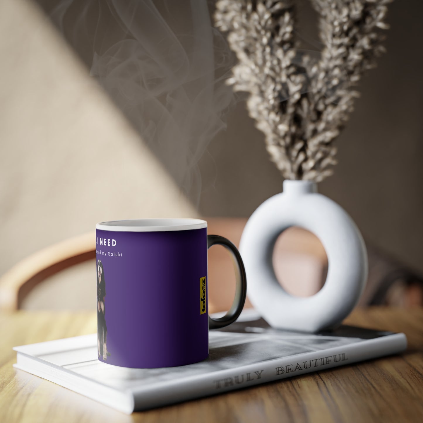 All I Need Is Coffee And My Saluki Magic Mug, 325ml - Purple