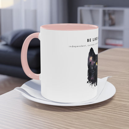 Be Like A Cat Two-Tone Coffee Mug, 325ml - White