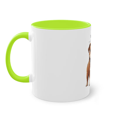 Smile Good Day English Bulldog Two-Tone Coffee Mug, 325ml - White