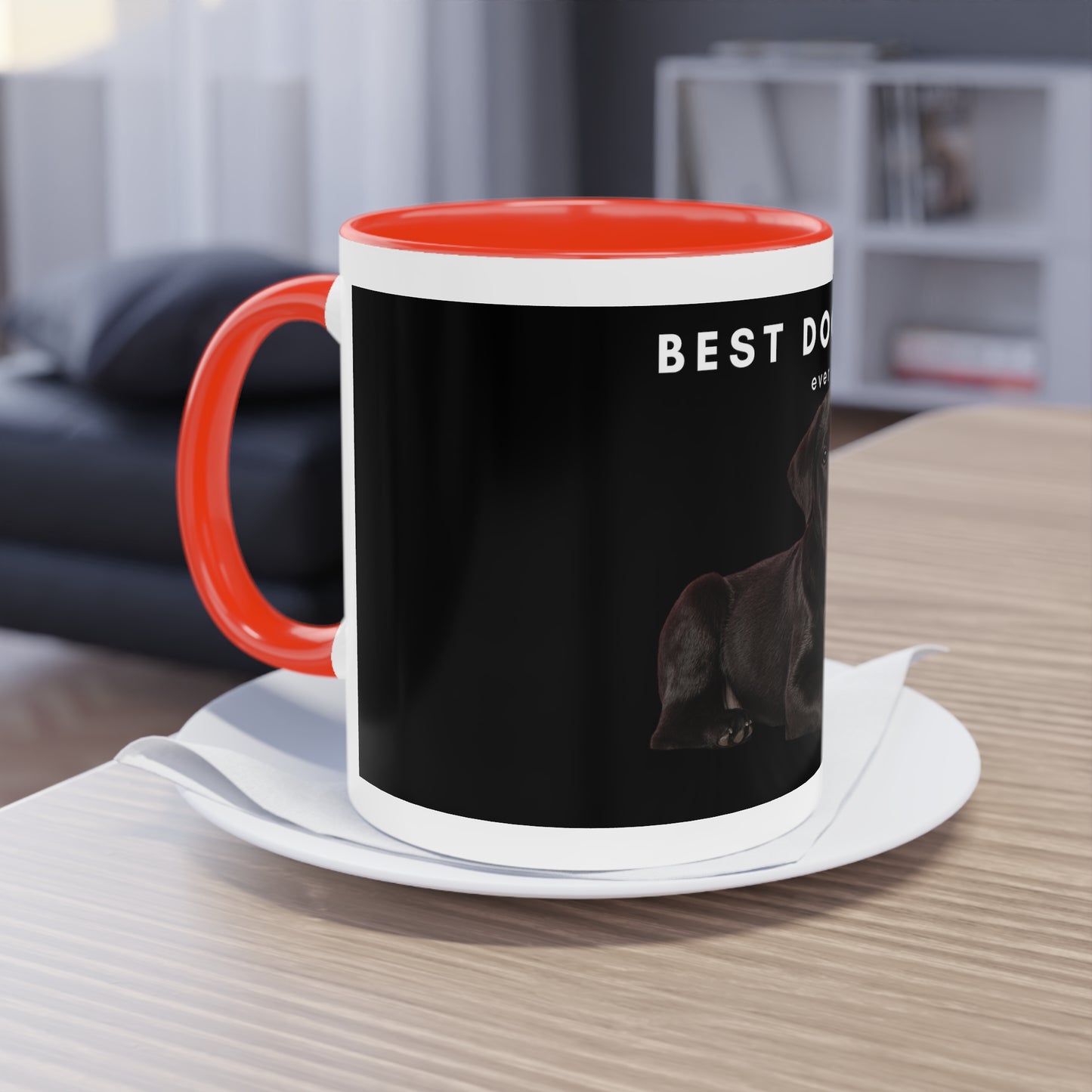 Best Dog Dad Black Lab Two-Tone Coffee Mug, 325ml - Black