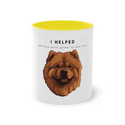 I Helped Add Glitter Chow Chow Two-Tone Coffee Mug, 325ml - White