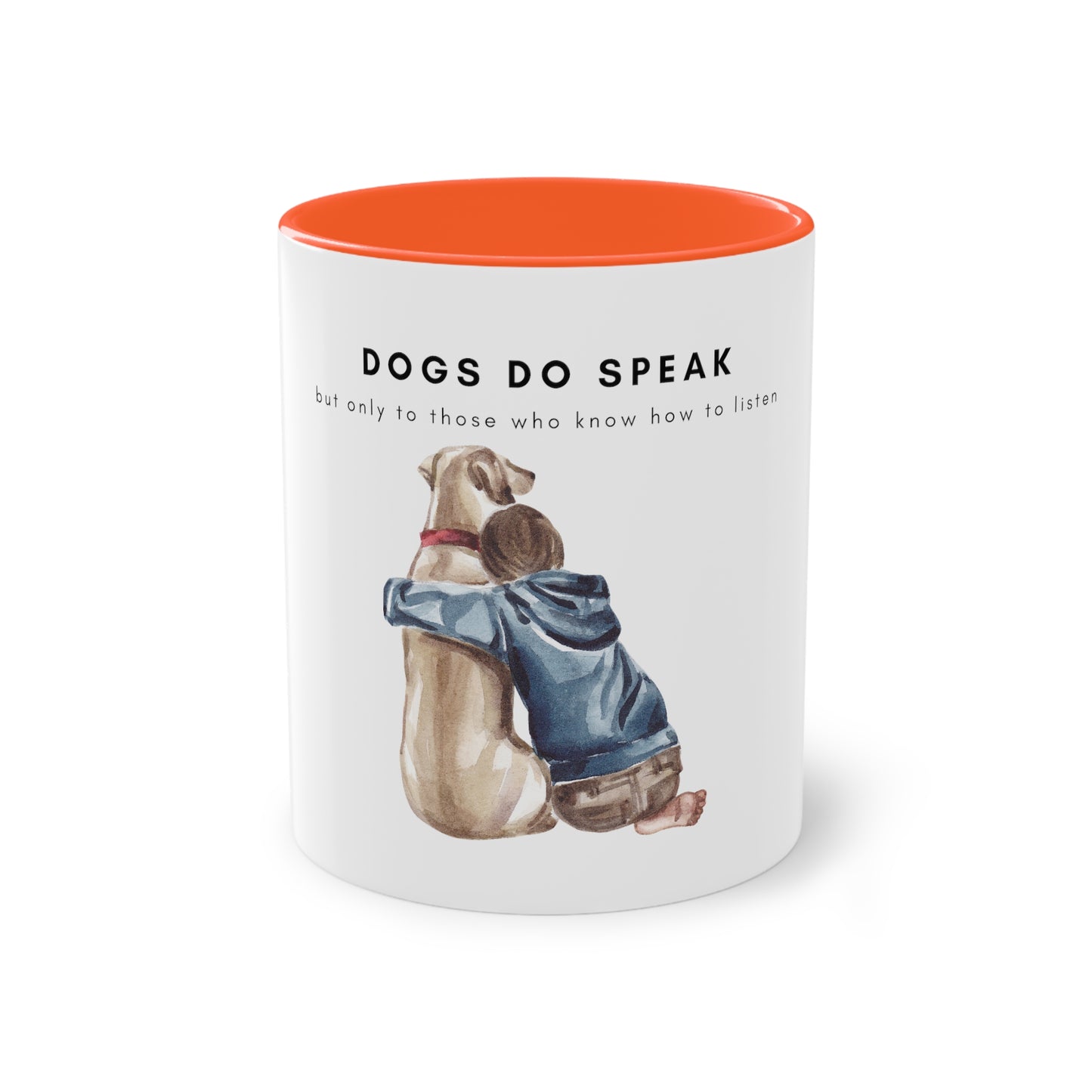 Dogs Do Speak Two-Tone Coffee Mug, 325ml - White