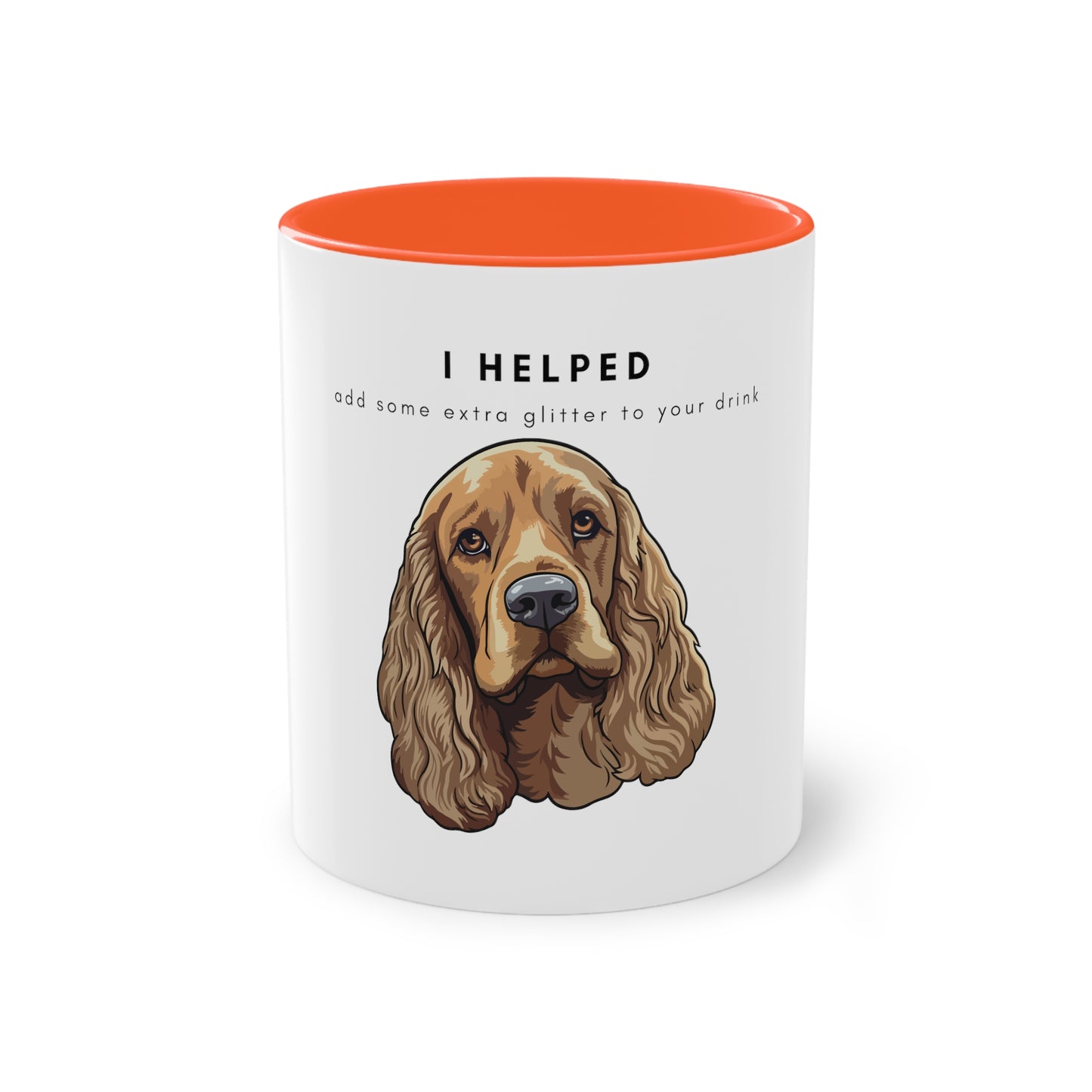 I Helped Add Glitter American Cocker Spaniel Two-Tone Coffee Mug, 325ml - White