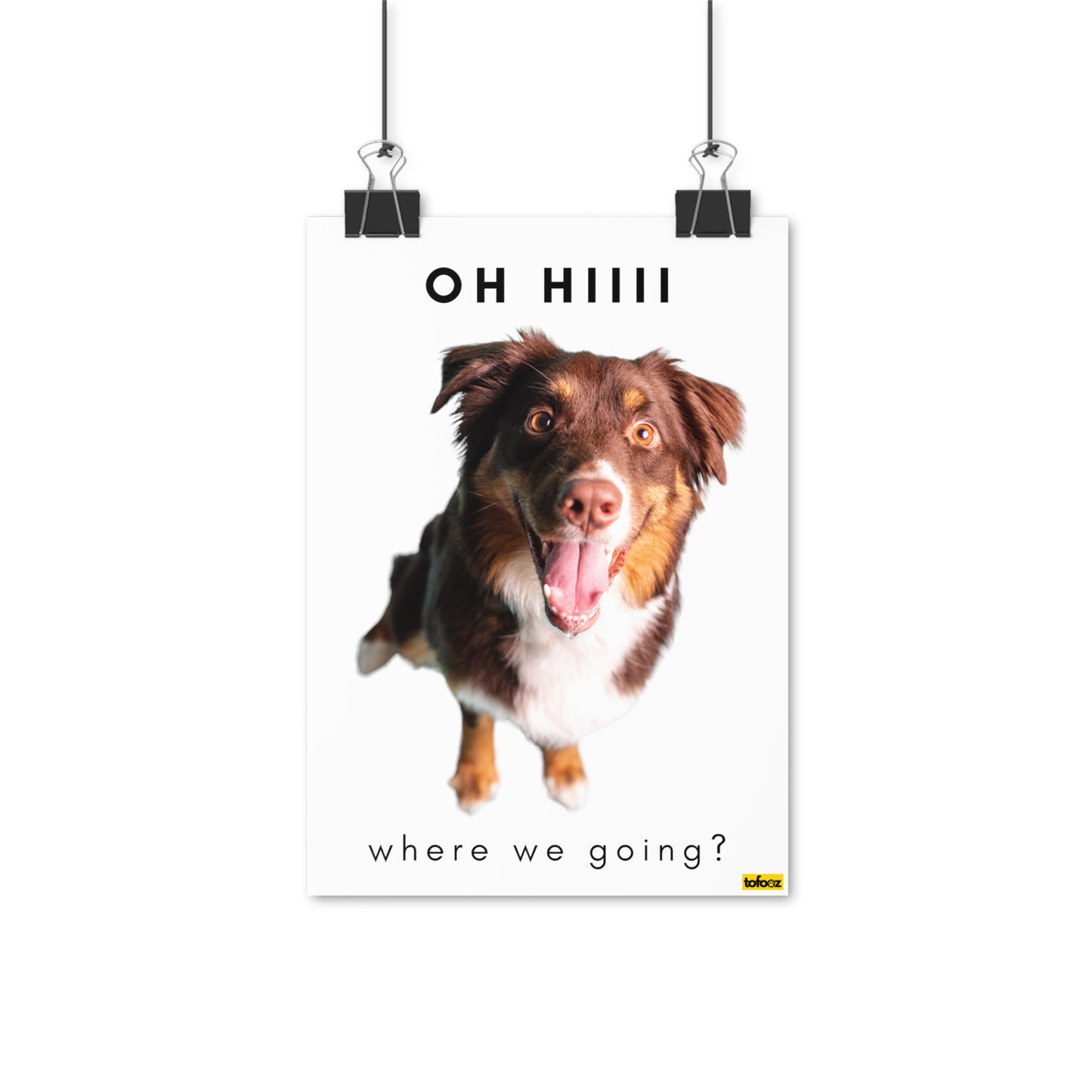 Hiii Where We Going Red Tri Aussie Poster - Various Sizes