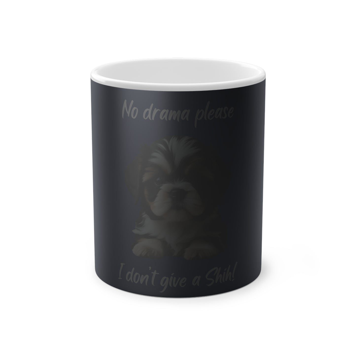 No Drama Please Shih Tzu Magic Mug, 325ml - Dark Blue