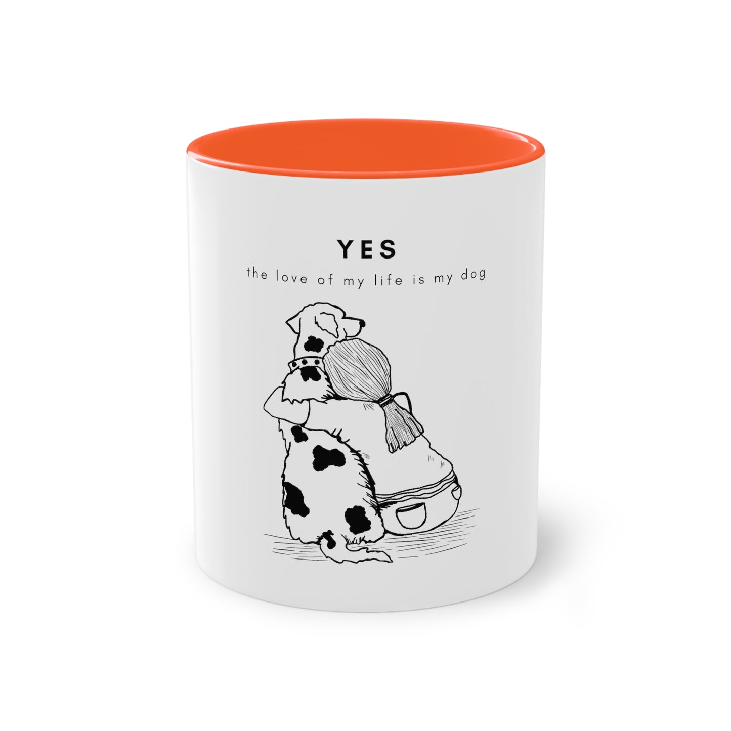 Yes Love Of My Life Dog Two-Tone Coffee Mug, 325ml - White