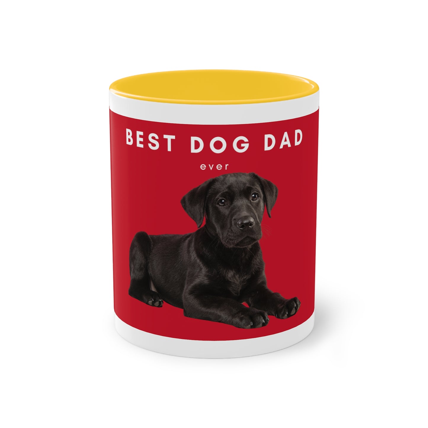 Best Dog Dad Black Lab Two-Tone Coffee Mug, 325ml - Red