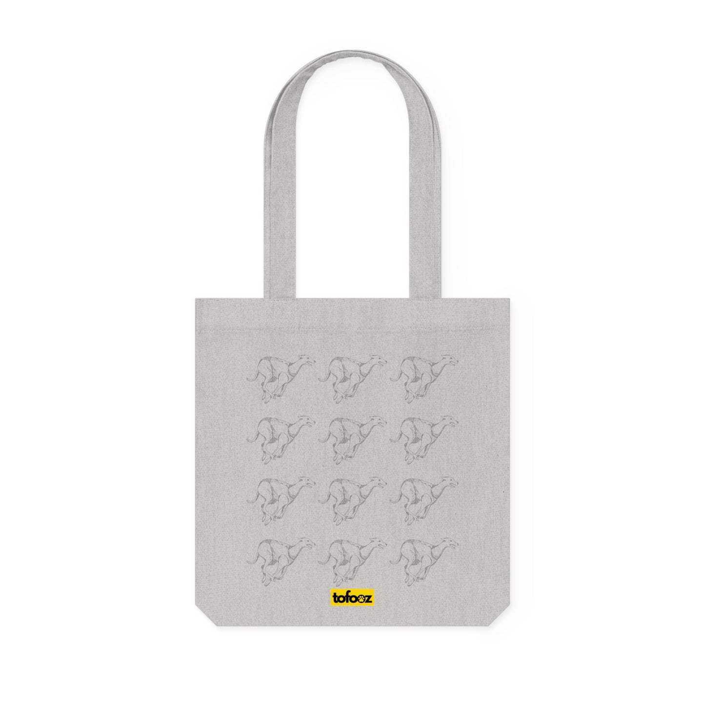 Greyhound Running Print Woven Tote Bag