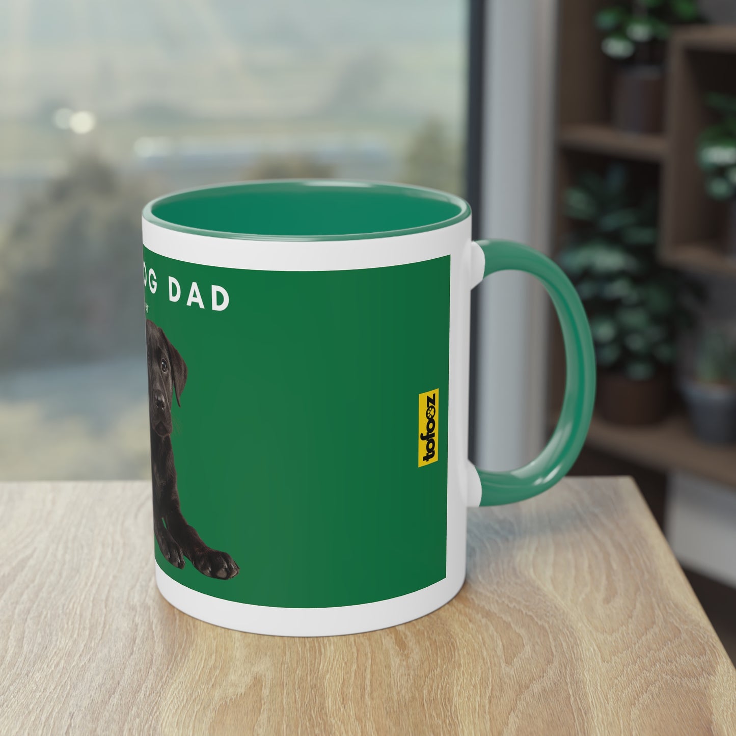 Best Dog Dad Black Lab Two-Tone Coffee Mug, 325ml - Green