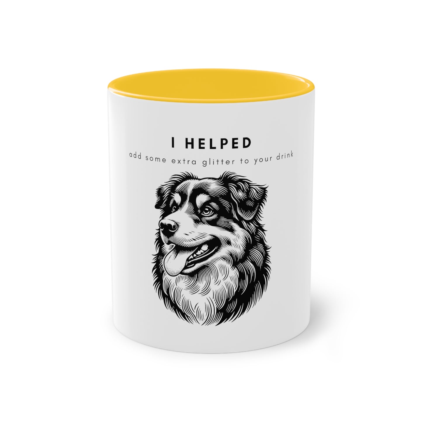 I Helped Add Glitter Aussie Graphic Two-Tone Coffee Mug, 325ml - White