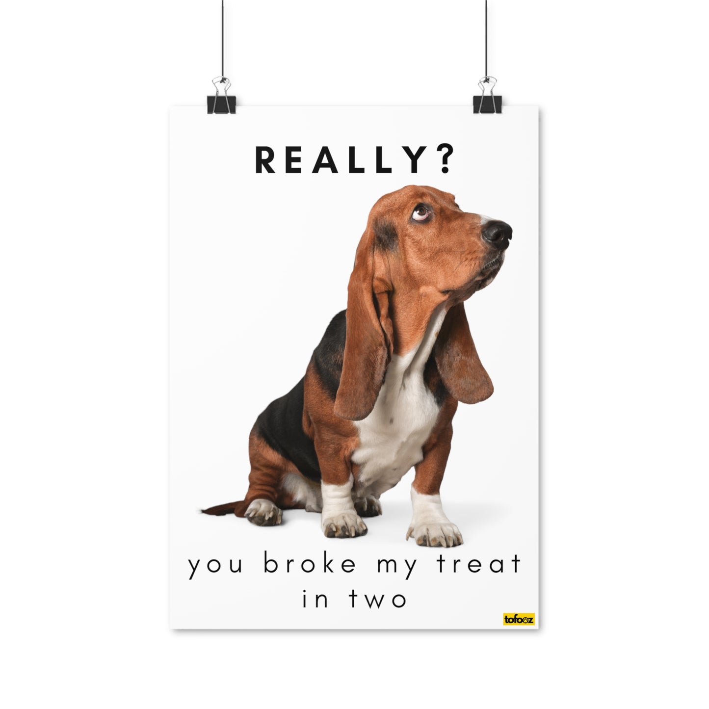 Really, Broke My Treat In Two Basset Hound Poster - Various Sizes